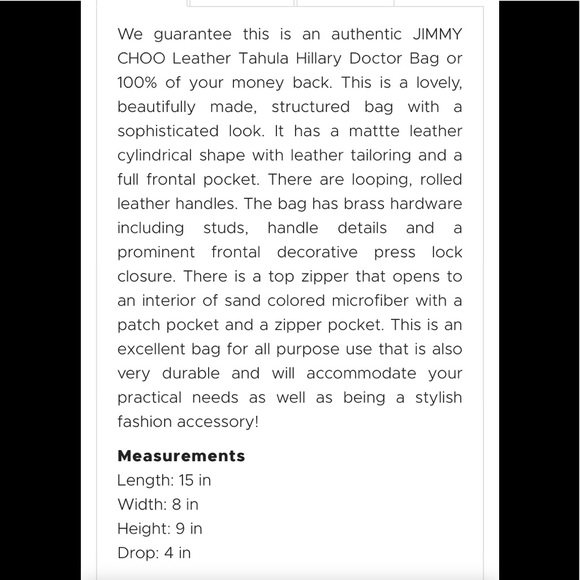 Jimmy Choo Leather Tahula Hillary Doctor Handbag - Picture 12 of 12